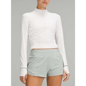 Lululemon Its Rulu Ribbed Cropped Half Zip Sz. 8